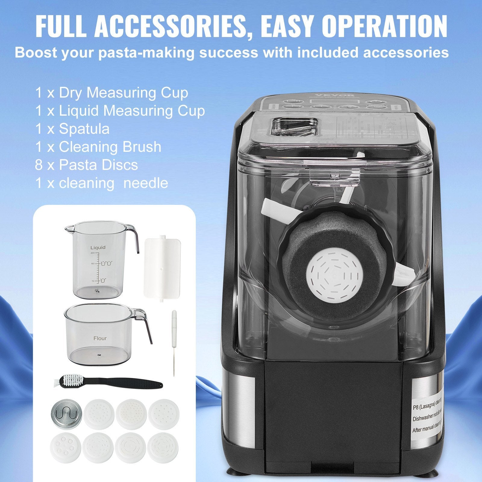 Electric Pasta Maker Automatic Noodle Making Machine With 8 Pasta Shape