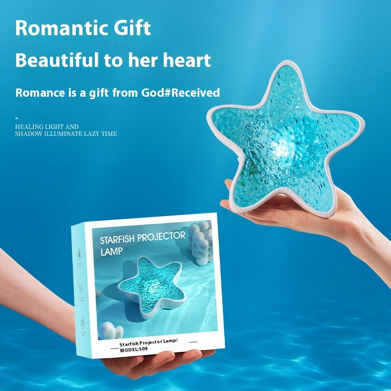 Starfish Projection Lamp Water Ripple Small Night Lamp Bedroom